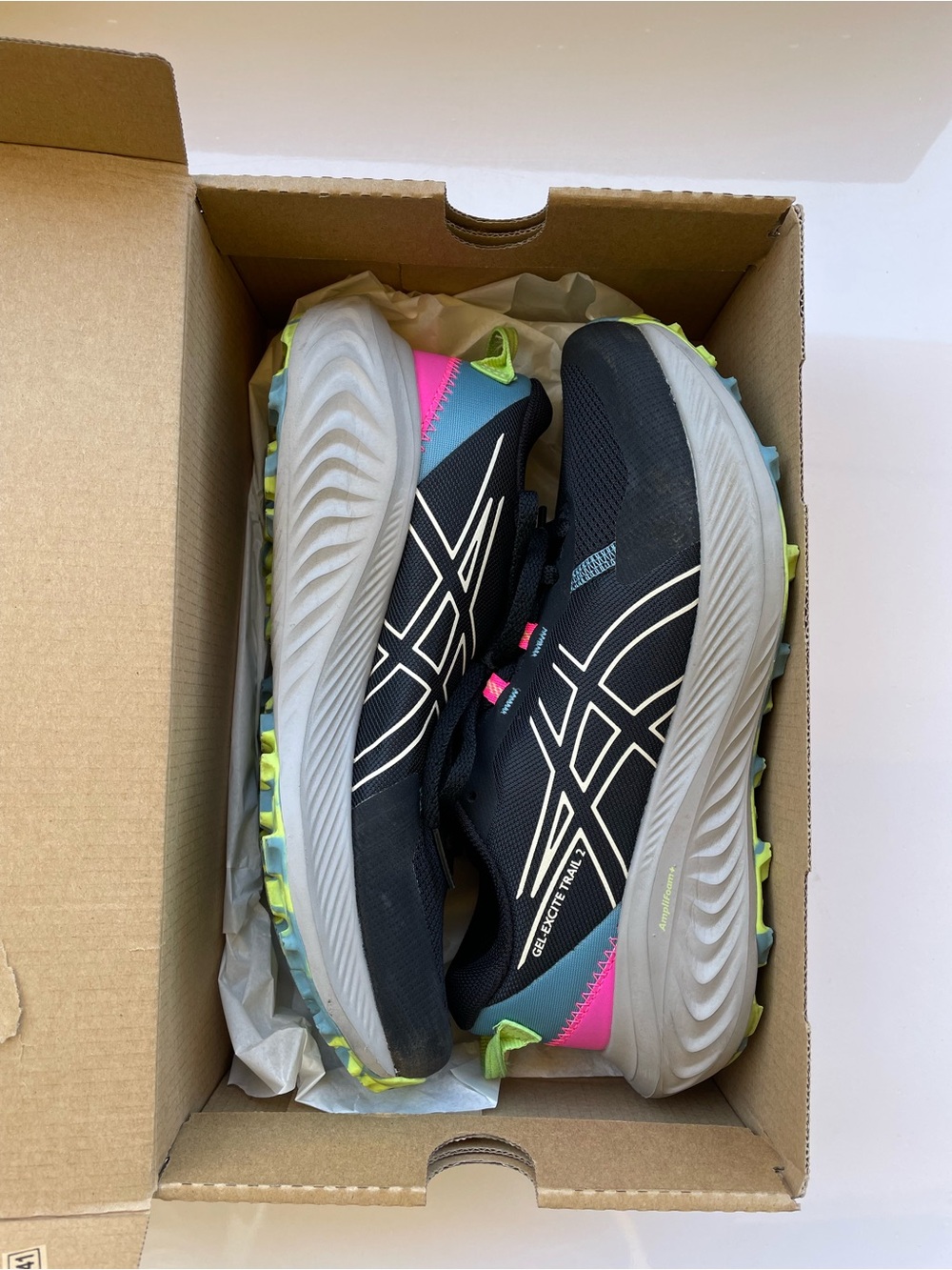 Asics Black Running Sneakers with Pink & Lime Accents - Picture 2 of 5